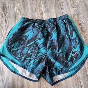 Nike Women's Teal and Black Running Shorts